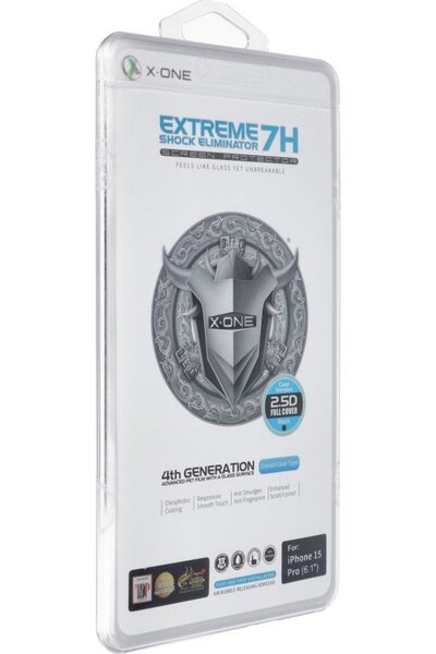 X-One Protektor LCD Eliminator de șocuri extreme a 4-a generație. iPhone 15 Pro