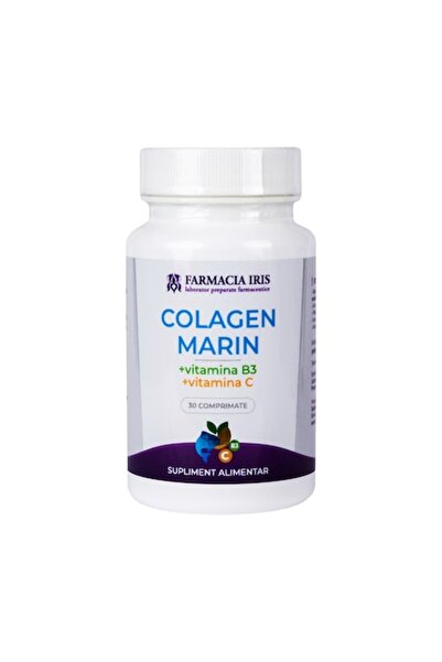 IRIS Supliment alimentar, Colagen marin + Vitamina B3 + Vitamina C, 30 capsule