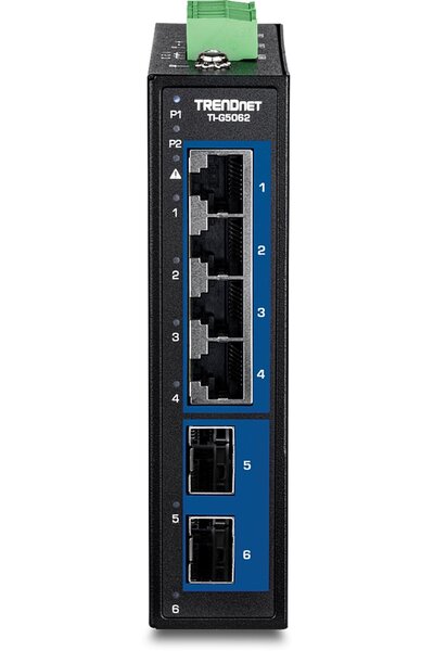 TRENDnet 6-Port Industrial 2.5G DIN-Rail Switch with 10G SFP
