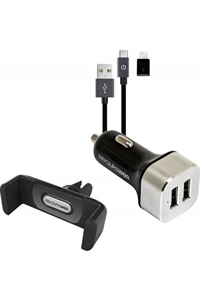 Ultron RealPower Set încărcător auto + cablu + suport smartphone