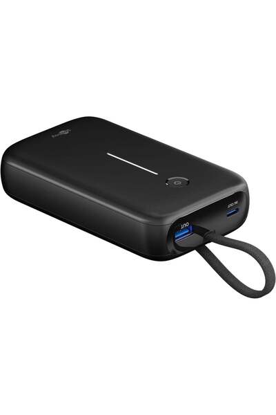 goobay Powerbank 20000mAh cu cablu USB-C încorporat, negru 76252