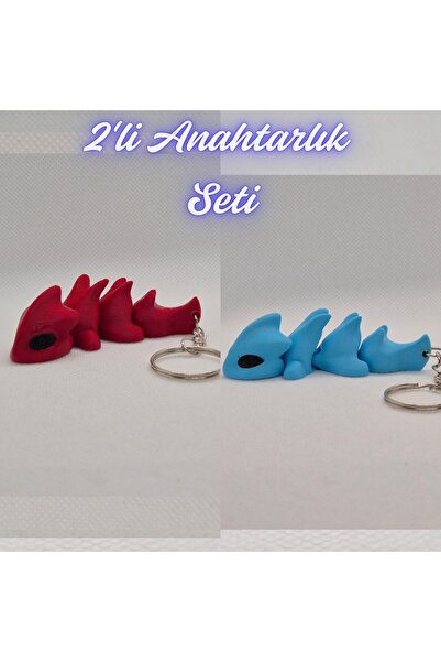 3DAtölyeMaker Fire Engine Red Flexible Dragon and Light Blue Flexible Dragon ...