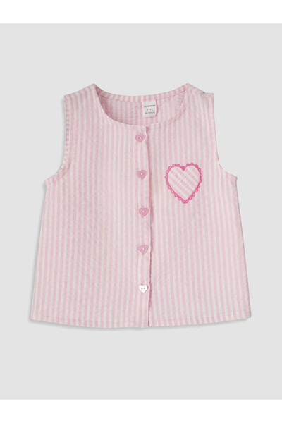 LC Waikiki Esvab • Modern & Distinctive Heart Embroidered Girls' Shirt