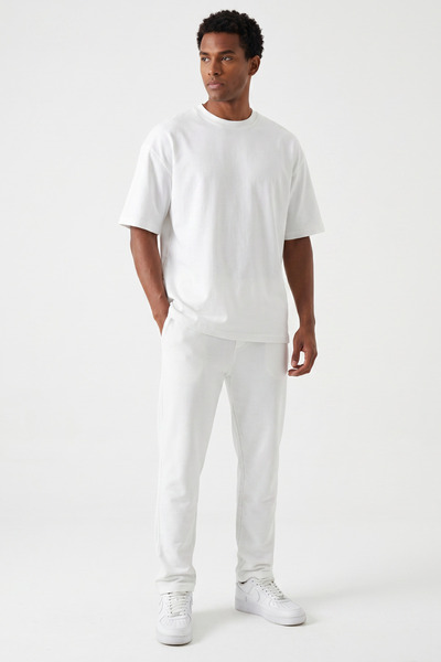Runades Men's Short Sleeve Oversize Combed Cotton Tracksuit Set