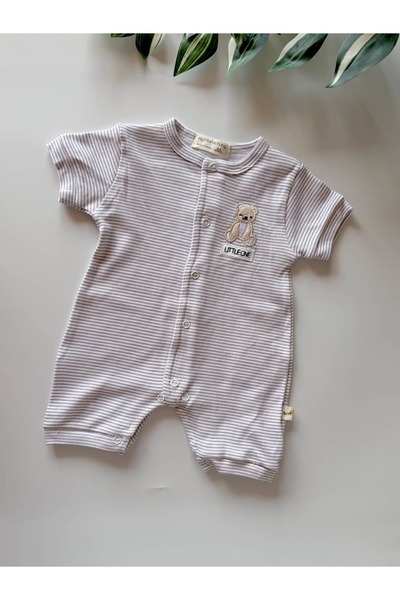 KapsülBebek Full Snap Fasteners Baby Boy Summer Jumpsuit - 100% Cotton