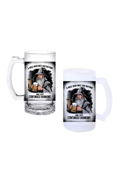 Ghostbastır Gandalf Beer Glass with Handle, Available in Frosted or Transpare...