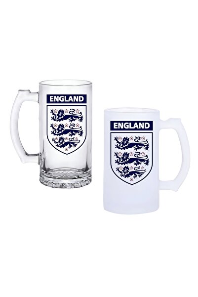 Ghostbastır England National Team Beer Mug with Handle Frosted or Clear Optio...