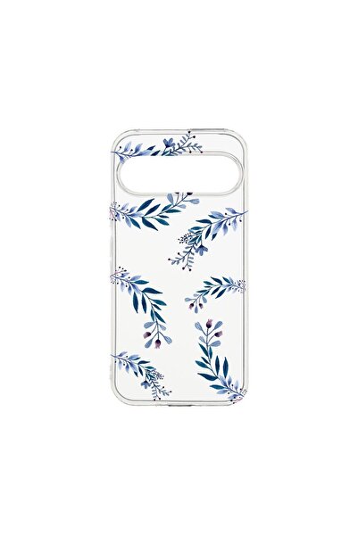 bestcase ¬Æ Husa Clear Silicon 2MM, Compatibila Cu Google Pixel 9, Blue Flowe...