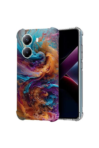 bestcase Съвместим калъф за Poco X7 Pro 5G, Удароустойчив 1.5ММ, Течни цветов...