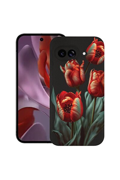 bestcase ¬Æ Husa TPU Ultra Slim Compatibila cu Google Pixel 9a, Floral - Red ...