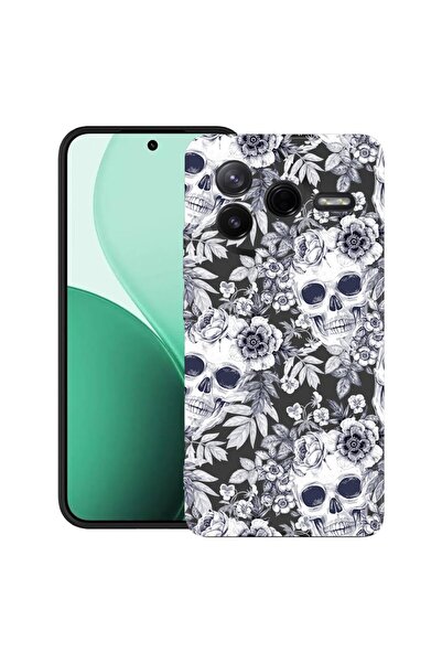 bestcase Θήκη TPU Υπέρλεπτη Συμβατή με Poco F7 Pro, με σχέδιο κρανίου σε μαύρ...