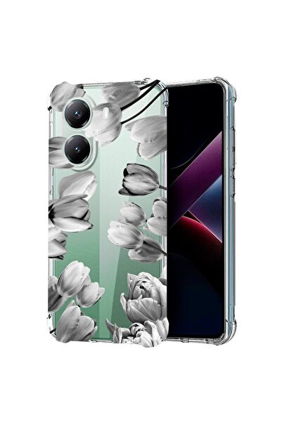 bestcase ¬Æ Husa Anti Shock Compatibila cu Poco X7 Pro 5G, Floral - Black Tul...