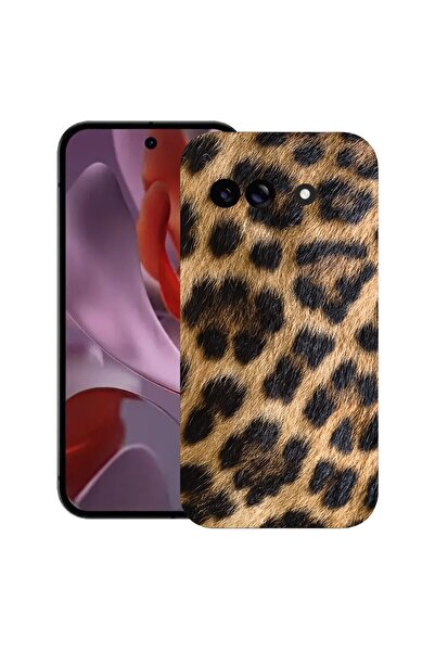 bestcase Калъф за Google Pixel 9a, с леопардов десен, тънък силиконов 0.8 мм,...