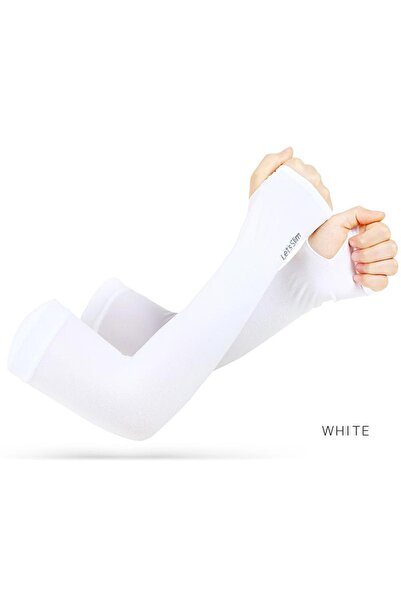 Choice4 BingXiu-White UV Solar Arm Sleeves Woman Men Cycling Fingerless Glove...