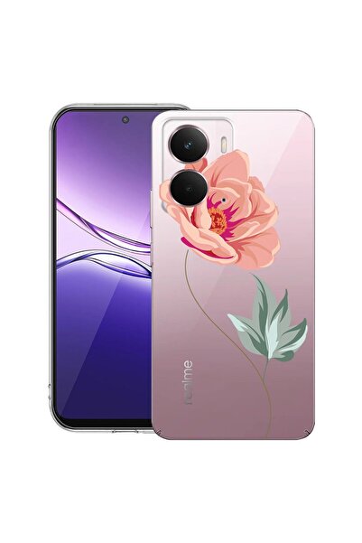 bestcase ¬Æ Husa pentru Realme P3 cu Design Rose, Clear Slim Silicon, Antisoc...