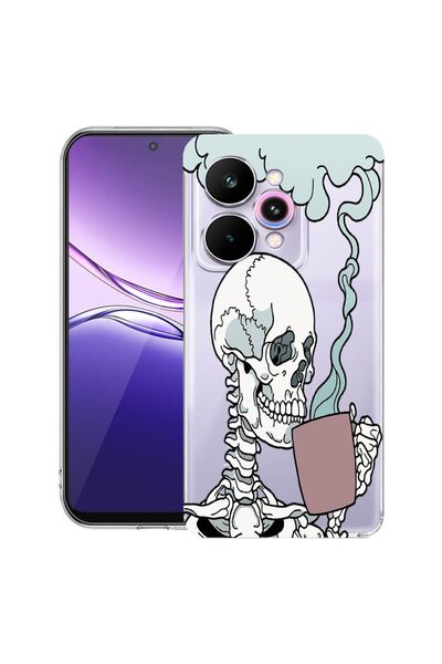 bestcase ¬Æ Husa Clear Slim Silicon Compatibila cu Realme 15 / 15 Pro, Skull,...