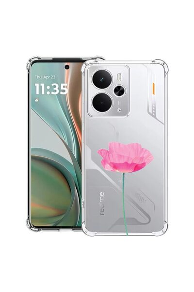 bestcase Husă pentru Realme 14 5G cu design trandafir - Roz pastel, Antișoc, ...