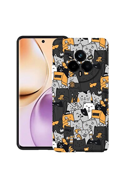 bestcase ¬Æ Husa pentru Realme 14 Pro 5G, Cat Pattern, Slim Silicon 0.8MM, An...