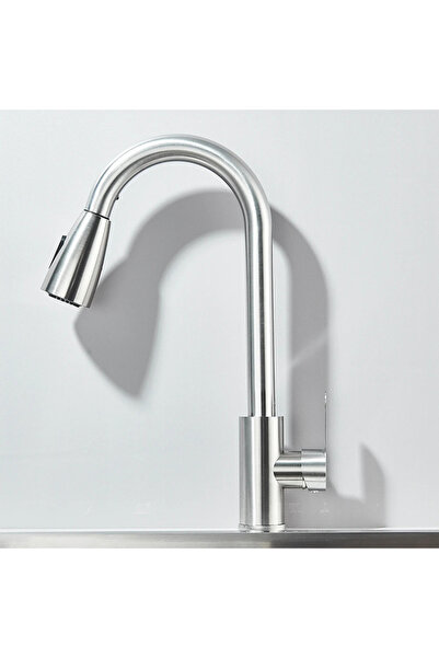 choice2 G1/2 Brushed NickelA Pull Out Kitchen Sink Faucets Polished Chrome Pu...