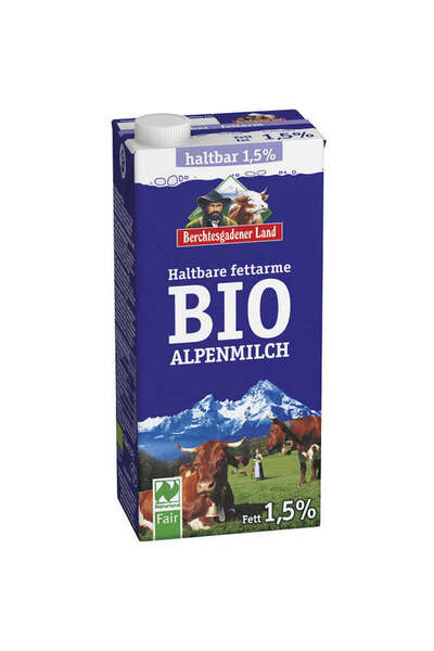 Berchtesgadener Land Lapte organic de vacă din Alpi UHT 1,5% 1 l