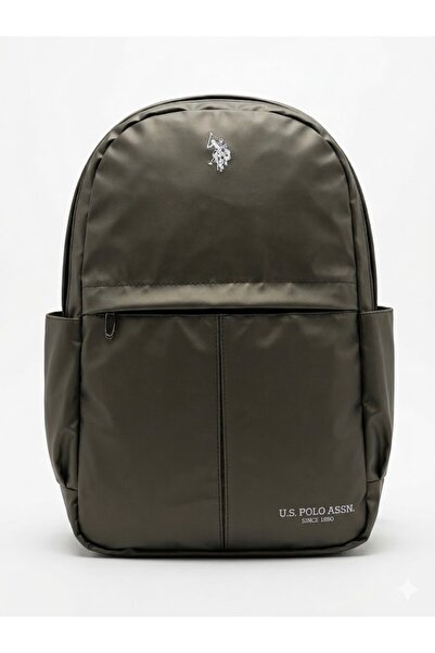 U.S. Polo Assn. Rucsac unisex kaki pentru laptop și geantă de școală PLCAN26163