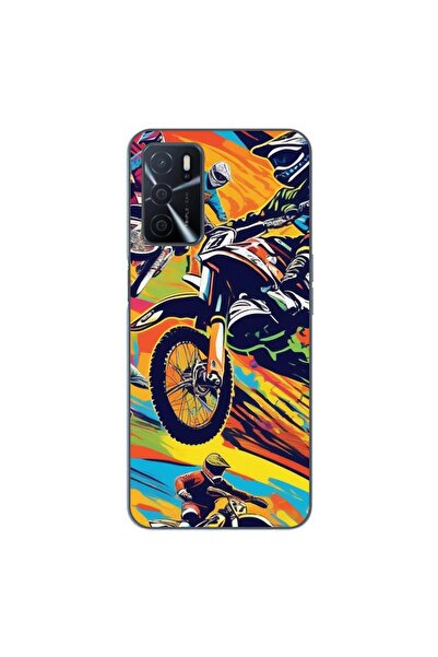 OEM Case compatible with Oppo A16 Silicone Gel Tpu Motocross Pop Art Pattern