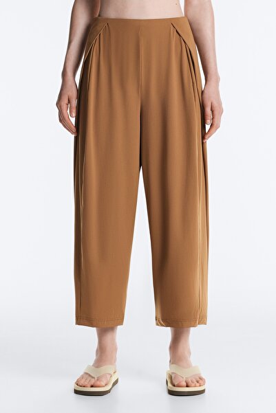 Oysho Light Touch high-rise long Barrel trousers