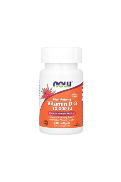 Now Foods Витамин D3 (Висока доза) 10000 IU 240 меки капсули