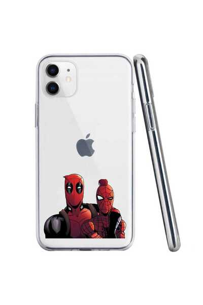 OEM Калъф, съвместим с Apple iPhone 11, прозрачен силиконов, с мотив  "Дъдпул...