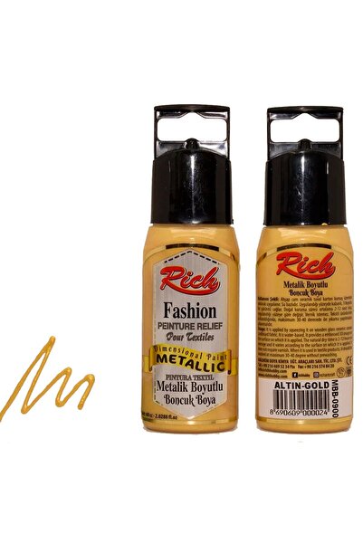 Rich Boyutlu Boncuk Boyası Metalik Altın 60ml--ADET FİYATIDIR--