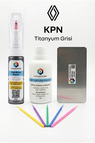 COLORGUARD Renault KPN Titanyum Grisi İğneli ve Fırçalı 2 si 1 Arada Rötuş Bo...