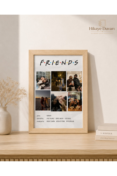 Hikaye Duvarı Kişiye Özel Friends Temalı Çerçeveli Poster/Tablo
