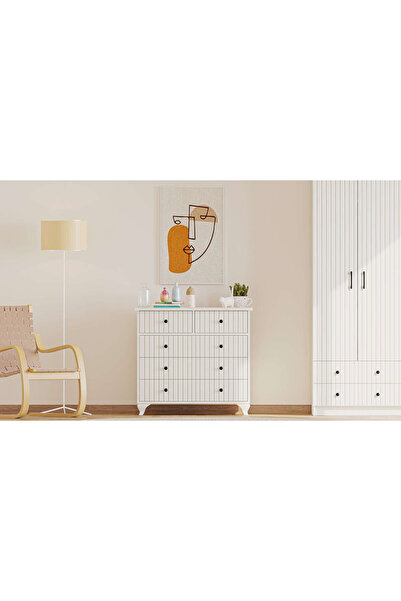 Rabi Mobilya Comodă, Rabi, İrem Country, 5 Sertare, Fronturi MDF, 90x40x86 cm...