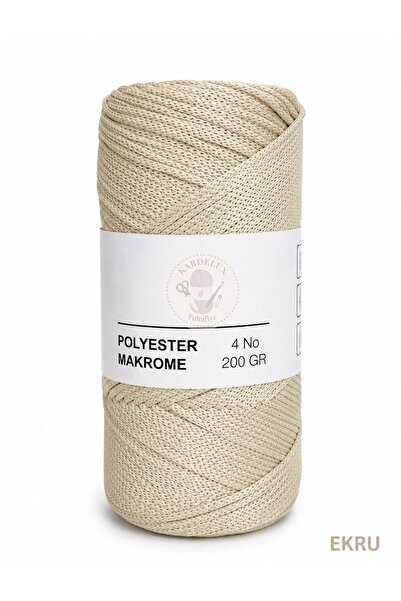 Kardelux 4mm-200gr Polyester Makrome İpi-Supla İpi- Çanta İpi- 230 metre