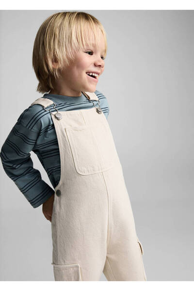 MANGO Baby Salopetă din denim cu buzunare lungi