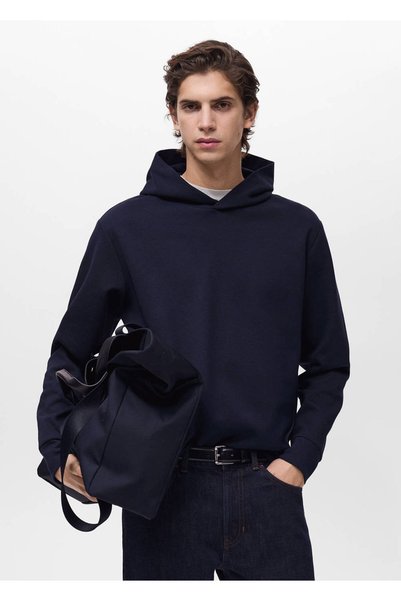MANGO Man Regular kesim pamuklu kapüşonlu sweatshirt