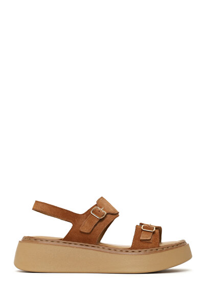 Derimod Women's Powder Thick-Soled Suede Leather Comfort Sandals 26Sfd341210