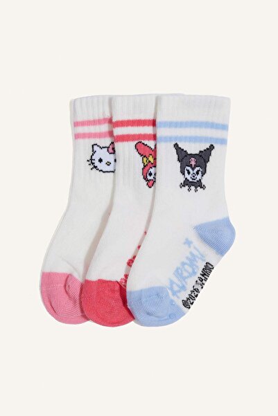 DeFacto Hello Kitty 3-Pack Long Socks for Baby Girl H5564A5Ns