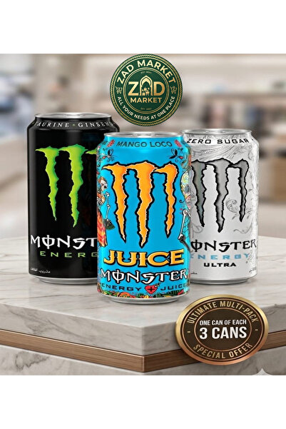 MONSTER مجموعة مونستر مشروب طاقة ( أصلى & ألترا وايت & مانجو لوكو ) 3*500 مللى