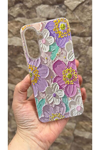 Vip Case Galaxy A36 Uyumlu Mor Çiçek Desenli Şeffaf Darbe Emici Kamera Koruma...