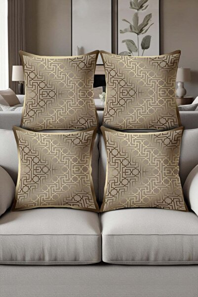 Dolce Mariee Digital Printed Soft Textured 4-Piece Throw Pillow Cover Set Krl...