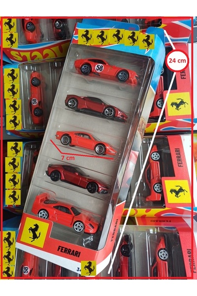 OYUNCAKSAHİLİ Ferrari Metal 5li Set 206GT SF90 365 GTB CILINDRI12 F40 COMPETİZİONE Diecast Kutuda 5 Araba