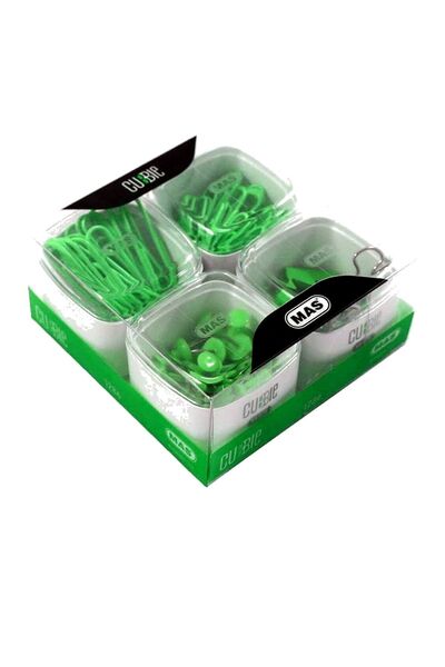 Mas CUBBİE - OFİS SET 4 LÜ PVC KUTU - YEŞİL