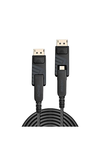 LİNDY Cablu DisplayPort 1.4 Hibrid cu Fibră Optică de 100m