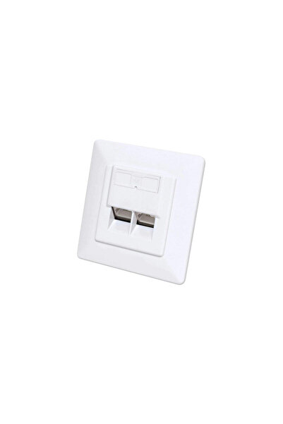 Intellinet Doză de perete Cat6 10G RJ45 cu 2 porturi STP, albă