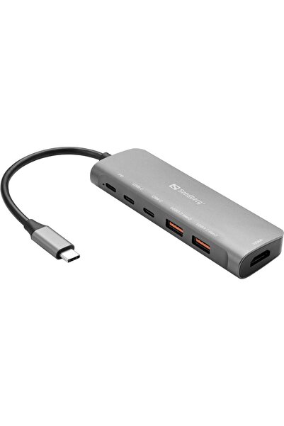 Sandberg Dock USB-C HDMI + 2xUSB-A + 2xUSB-C + PD100W USB-C Dock HDMI+2xA+2xC...