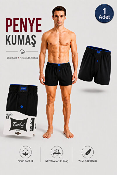 Alıç Tutku Men's Combed Cotton Boxer - 1 Piece Comfortable Fit Breathable Fab...