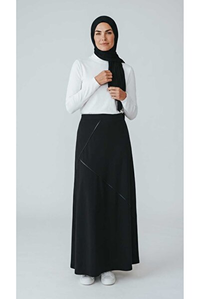 ECE GİYİM Women's Skirt with Elastic Waist, V-Neck Cut, Combed Cotton Fabric