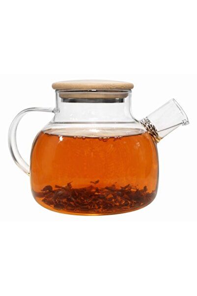OEM Ceainic din sticlă cu infuzor din inox detașabil, capac din bambus, ideal...
