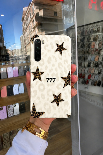 OVADA Redmi Note 8 Uyumlu Yıldız Leopar Desenli Telefon Kılıfı